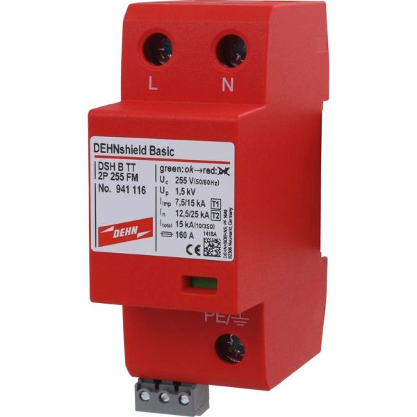 DEHN 941116 DSHBTT2P255FM Anwendungsoptimierter Kombi-Ableiter TT-und TN-System
