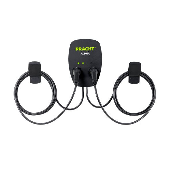 Pracht ALPHAXT+1012 Ladestation ALPHA XT+ 2xTyp-2 2x5,5m Ladekabel RFID Modul RS485 Alu