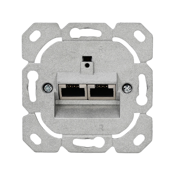 NET2U Netzwerk Anschlussdose RJ45 Cat. 6a iso geschirmt 2 Steckbuchsen