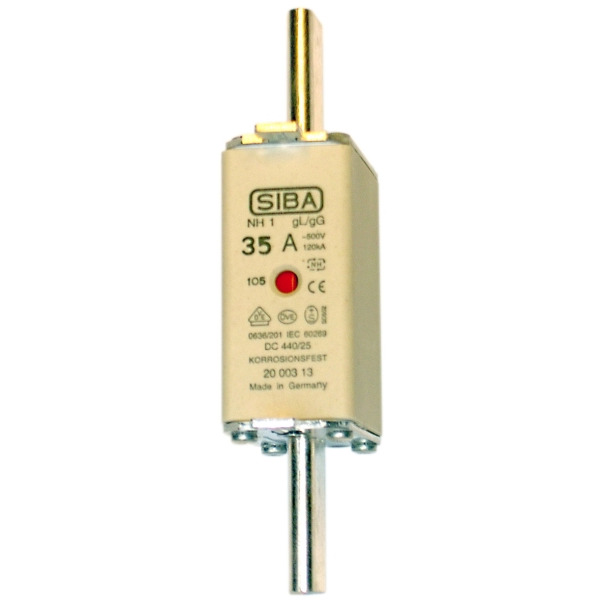 Siba 2000313.63 NH-Sicherungseinsatz 63A NH1/0 gG 500V 3 Stück