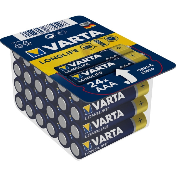 Varta 4103 Tray 24 Batterie Longlife AAA Micro R3 Al-Mn
