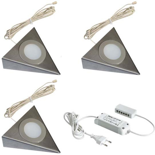 Hera 61055931102 3er-Set LED-UB-Leuchte 2-LEDww eds+Trafo15W