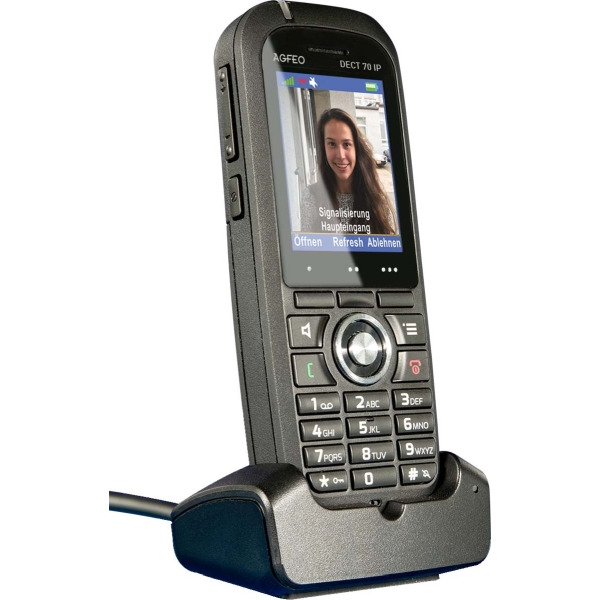 Agfeo DECT 70 IP schwarz DECT-IP-Telefon 2 Zoll Farbdisplay schwarz