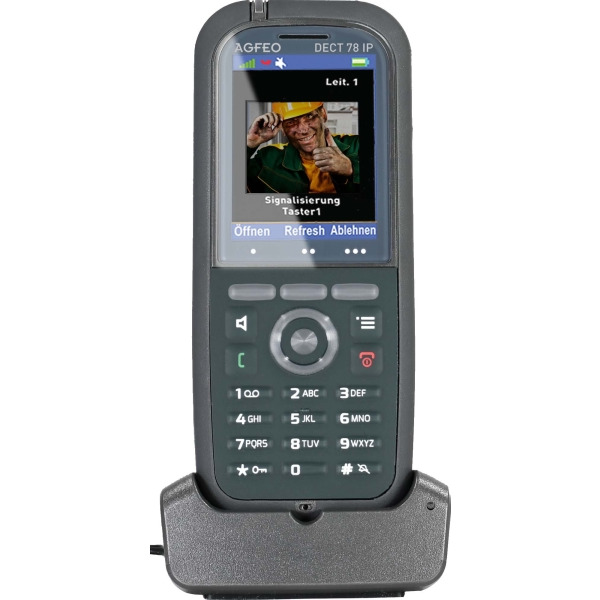Agfeo DECT 78 IP grau DECT-IP-Telefon 2 Zoll Farbdisplay IP65