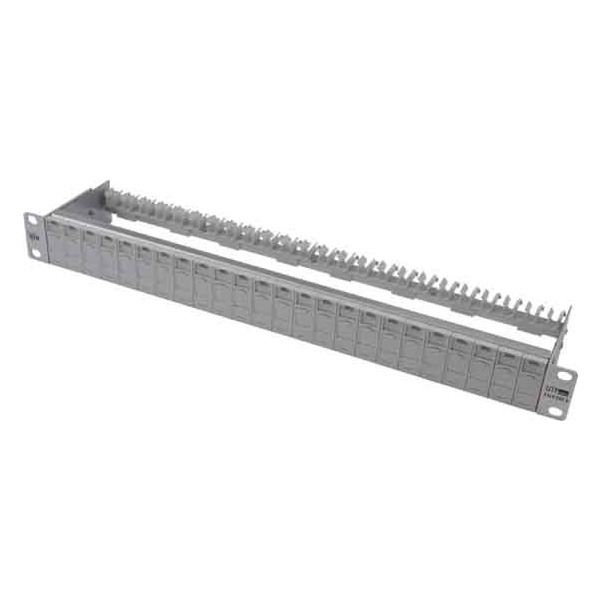 Metz Connect TN E-DATmod MP24 24-Port Panel E-DAT Modul 1HE lichtgrau bestückt