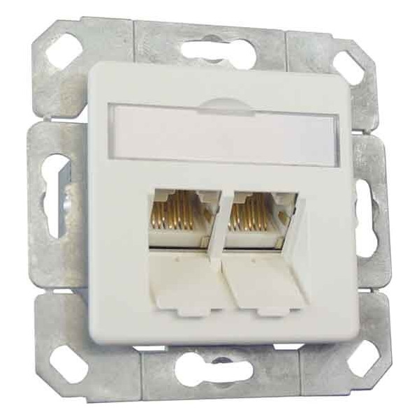 Metz Connect TN E-DATC6-2Upk-rws Anschlussdose,Kat.6 2xRJ45,Upk,rweiß