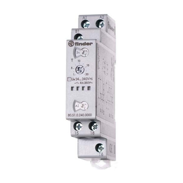 Finder 80.51.0.240.0000 Multifunktions-Zeitrelais 24-240V AC/DC,1W,8A