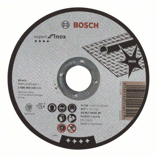 Bosch 2608600220 Trennscheibe 125-1,6-22,23mm 25 Stück