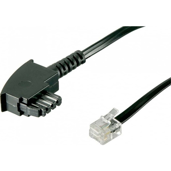 Goobay 50236 TAE-F Anschlußkabel 3 Meter schwarz Stecker/Stecker