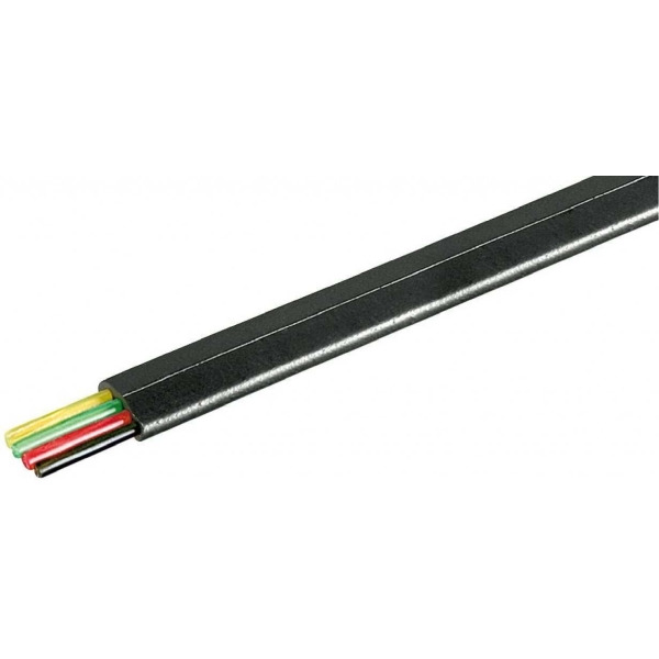 Goobay 50253 100m Telefonflachkabel 100 m R. schwarz 4adrig