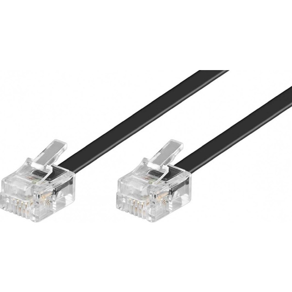 Goobay 50318 RJ11 Anschlußkabel 6 Meter schwarz Stecker/Stecker