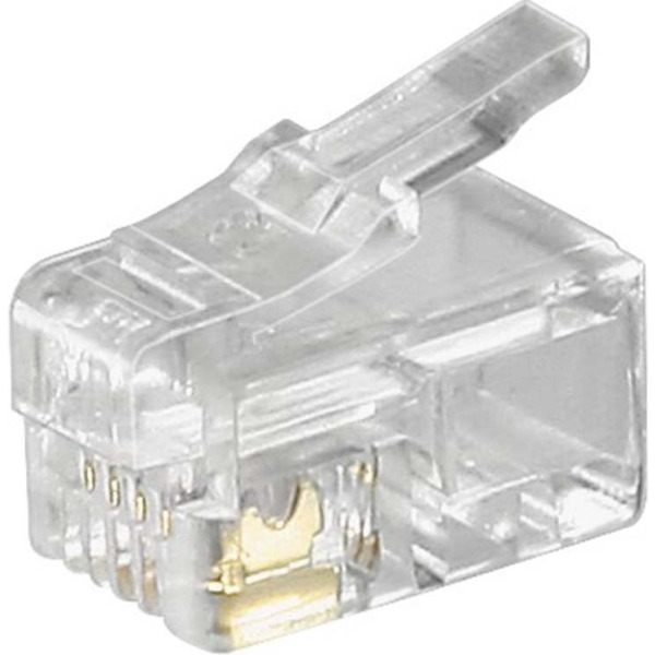 Goobay 50249 RJ10-Stecker Flachkabel St,4polig 10 Stück